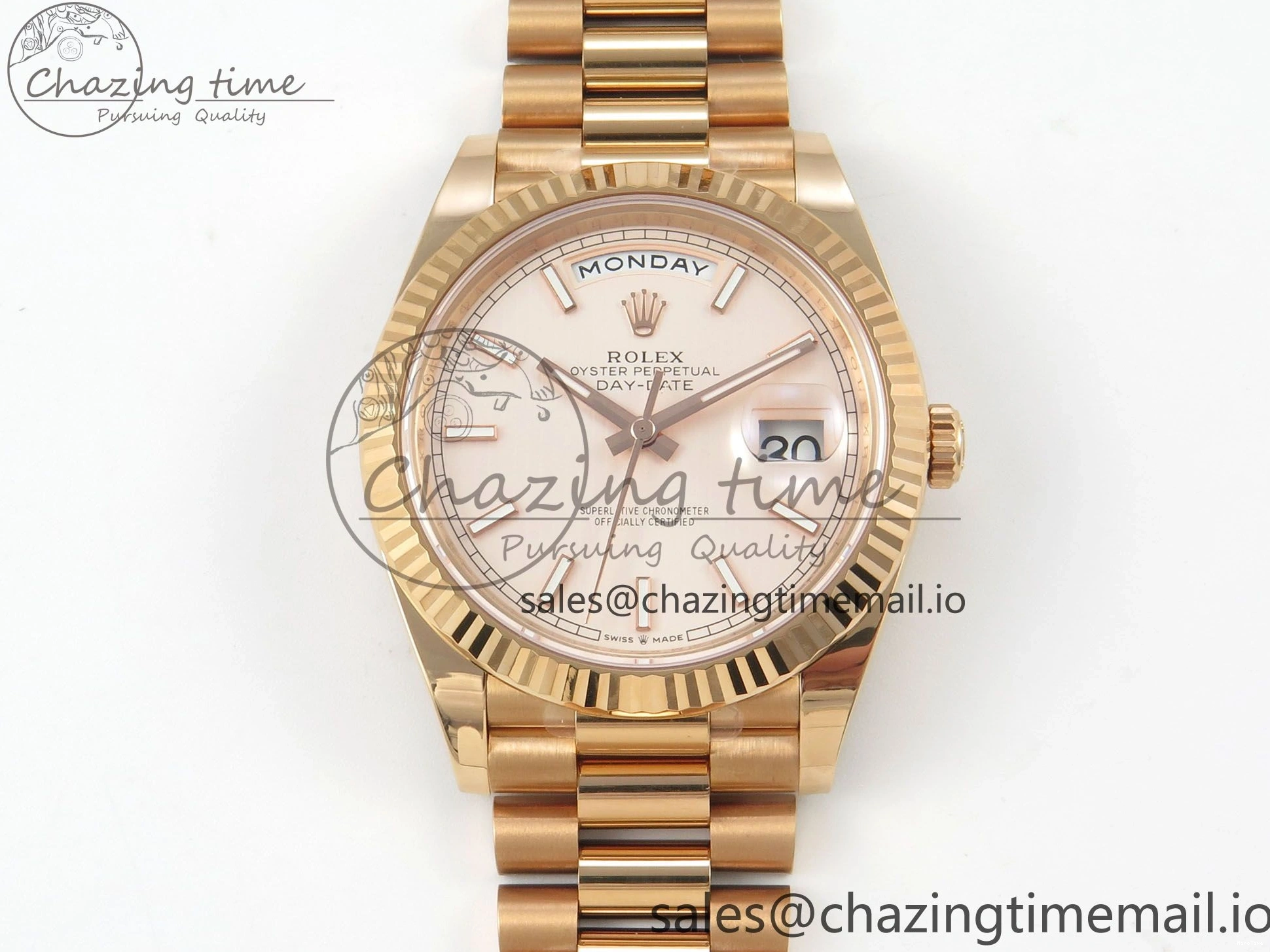 MiroTime 0113 Day Date 40 RG 228235 THBF 1:1 Best Edition RG Marker Dial on President Bracelet VR3255 V3 (Gain Weight) Seasonal 260